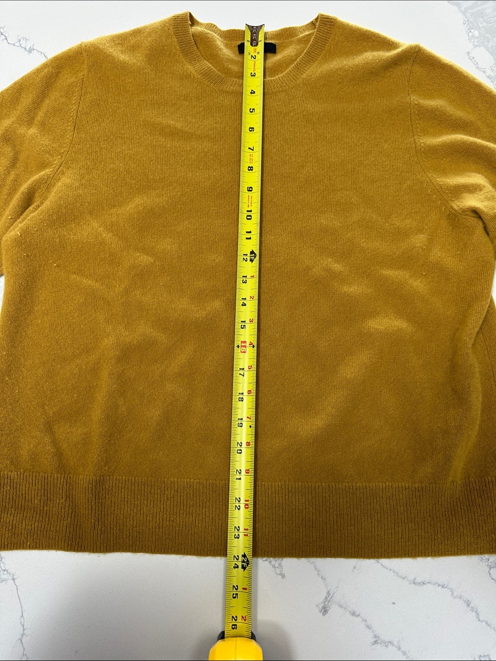 Quince Men's Crewneck Sweater in Mustard Yellow - Picture 4 of 4